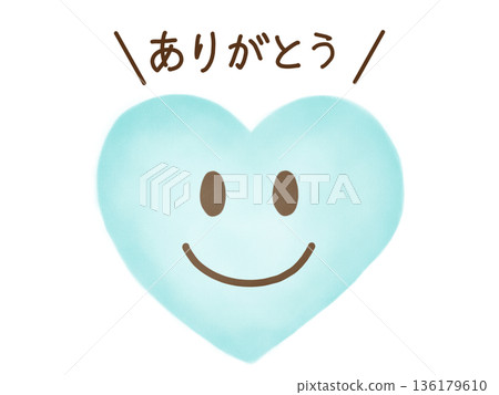 蠟筆畫表情符號心形圖示:謝謝 蠟筆畫表情符號心形圖示:謝謝 136179610