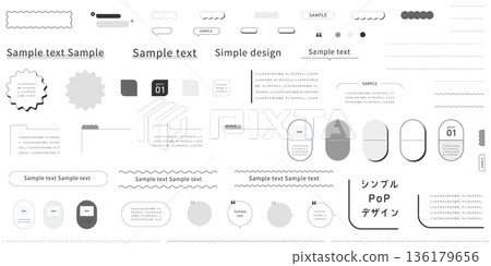 極簡主義、簡潔且用途廣泛的框架、標題、標題框、線條和其他設計元素 136179656