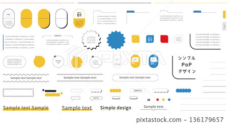 簡潔、受歡迎且用途廣泛的網頁和桌面排版設計素材，例如標題和標題框。 136179657