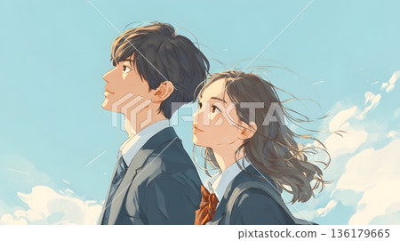 一張學生側臉照，他邊走邊凝視著未來。 136179665