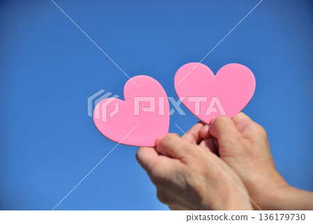Blue sky and heart Blue sky and heart 136179730
