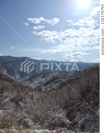 冰冷山脈的冬日景色 冰冷山脈的冬日景色 136179764
