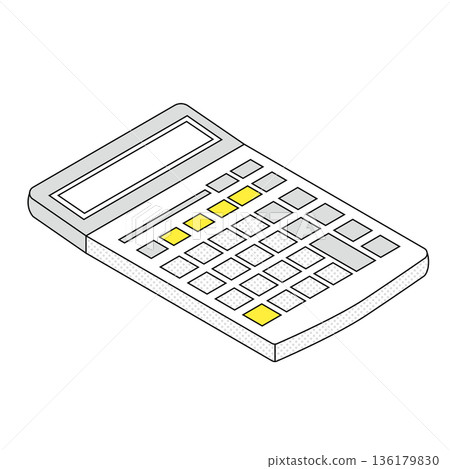 等距計算器線條圖簡單圖標 136179830