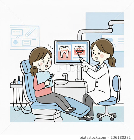 A dentist giving instructions on how to brush your teeth 198 A dentist giving instructions on how to brush your teeth 198 136180281