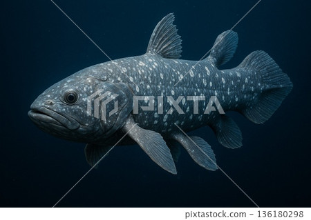 The coelacanth, a living fossil swimming in the deep sea, is a mysterious figure that holds ancient mysteries. 136180298