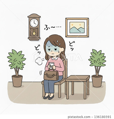 在牙醫診所排隊等候，感到緊張 200 136180391