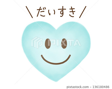蠟筆畫表情符號心形圖標，我喜歡它 136180486
