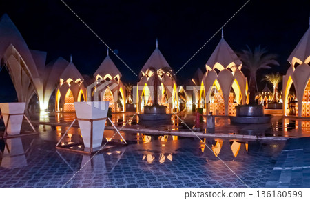 Beautiful view of Al Jabar Grand Mosque at night, Bandung, West Java, Indonesia 136180599