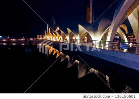 Beautiful view of Al Jabar Grand Mosque at night, Bandung, West Java, Indonesia 136180601