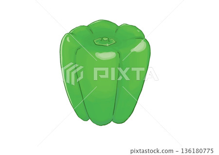 新鮮甜椒手繪插圖 136180775