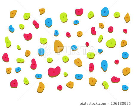 背景插圖為抱石牆和彩色岩點。 136180955