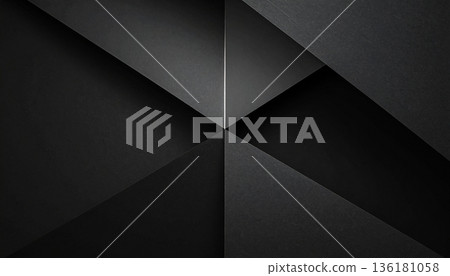 Abstract Black Geometric Background with Sharp Shapes Abstract Black Geometric Background with Sharp Shapes 136181058