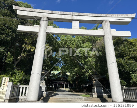 這是位於東京都北區王子站附近的王子神社的灰色鳥居。 136181099