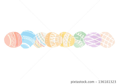 四月幼兒園和托兒所簡易水彩插畫系列 | 復活節彩蛋系列 136181323