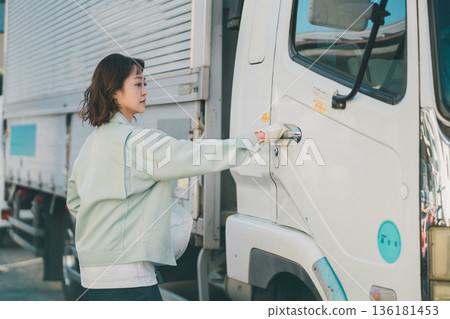 truck driver, female, lady 136181453