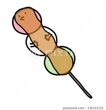 illustration of a cute shoyu dango Japanese traditional mid-autumn sweet cartoon illustration of a cute shoyu dango Japanese traditional mid-autumn sweet cartoon 136181555