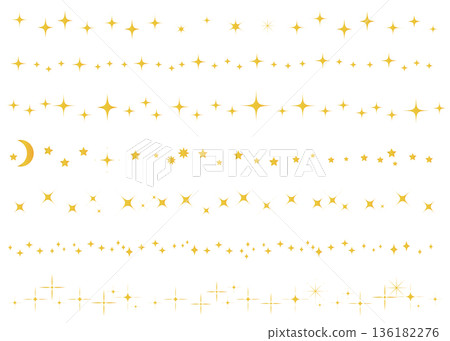 A set of simple decorative lines and borders inspired by starry skies. A set of simple decorative lines and borders inspired by starry skies. 136182276