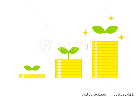 Money-growing image illustration vector material 136182421