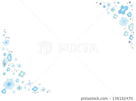 水彩淺藍色花框 水彩淺藍色花框 136182470