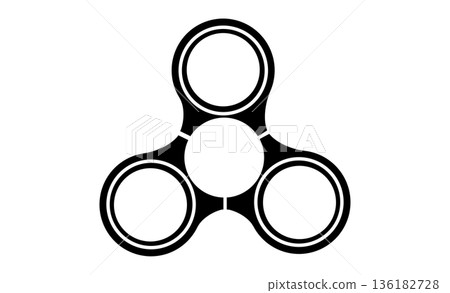 A simple icon of a fidget toy hand spinner that improves concentration A simple icon of a fidget toy hand spinner that improves concentration 136182728
