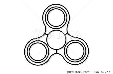 A simple icon of a fidget toy hand spinner that improves concentration A simple icon of a fidget toy hand spinner that improves concentration 136182733