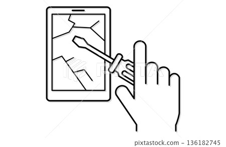 Environmental Protection Through Repair: Smartphone Screen Restoration and Tool Icons Environmental Protection Through Repair: Smartphone Screen Restoration and Tool Icons 136182745