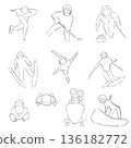 一套冬季奧運主題的插畫。 136182772
