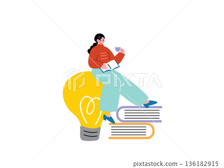 Woman thinking about ideas Woman thinking about ideas 136182915
