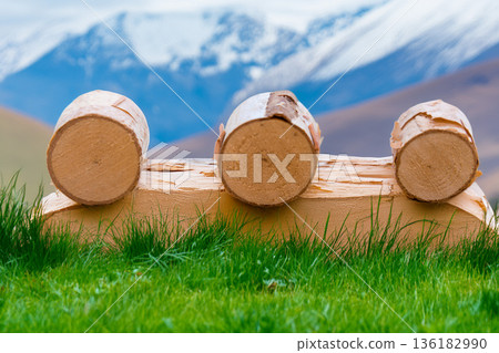 Three letters made of logs with copy space Three letters made of logs with copy space 136182990