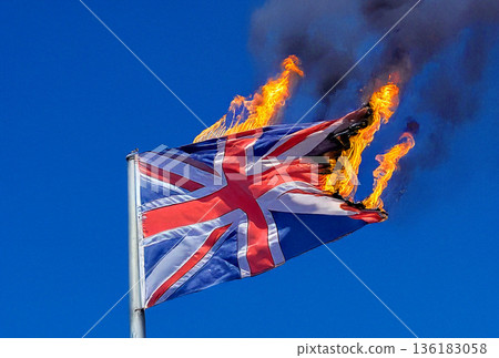 燃燒的米字旗（英國國旗） 136183058