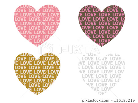 Heart set with the word LOVE 136183219