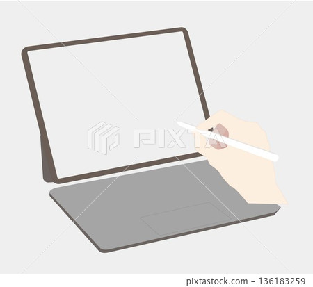 平板電腦模型_用筆打字 136183259