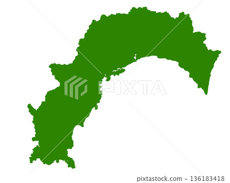高知縣地圖(綠色) 高知縣地圖(綠色) 136183418