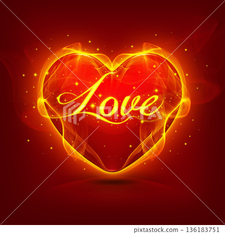 Red heart on red background, love concept. Red heart on red background, love concept. 136183751
