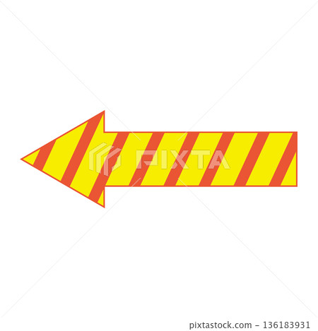 A simple illustration of a striped arrow pointing left that can be used for document explanations and POP illustrations A simple illustration of a striped arrow pointing left that can be used for document explanations and POP illustrations 136183931