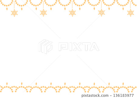 Light orange snowflake and dot lace frame Light orange snowflake and dot lace frame 136183977