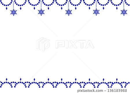 Blue snowflake and dot lace frame Blue snowflake and dot lace frame 136183988