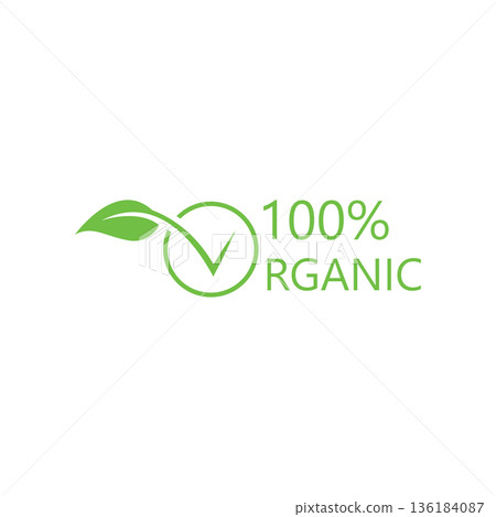 100 percent natural product label with green leaves set 100%25 natural and organic product vector icon circle sign. healthy food emblem. organic food badge 100 percent natural product label with green leaves set 100%25 natural and organic product vector icon circle sign. healthy food emblem. organic food badge 136184087