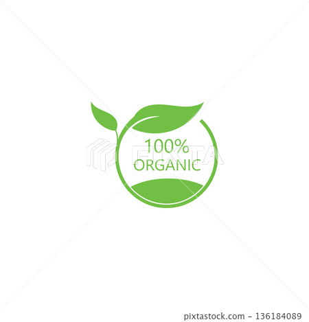 100 percent natural product label with green leaves set 100%25 natural and organic product vector icon circle sign. healthy food emblem. organic food badge 100 percent natural product label with green leaves set 100%25 natural and organic product vector icon circle sign. healthy food emblem. organic food badge 136184089