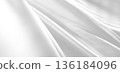 Abstract white fabric background with copy space 3D render 136184096
