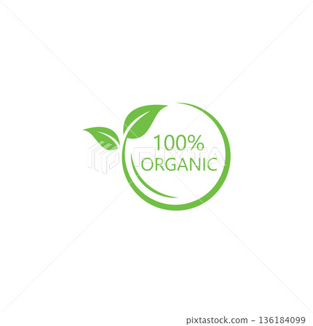 100 percent natural product label with green leaves set 100%25 natural and organic product vector icon circle sign. healthy food emblem. organic food badge 100 percent natural product label with green leaves set 100%25 natural and organic product vector icon circle sign. healthy food emblem. organic food badge 136184099