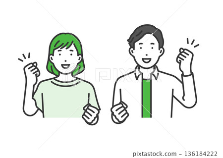 Fist pump, creators in casual clothes Fist pump, creators in casual clothes 136184222