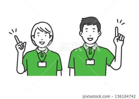 指向，男女工作人員 136184742