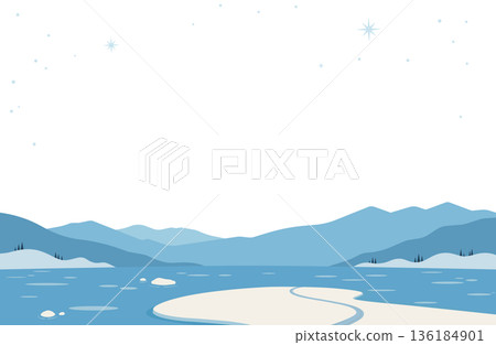 冬季山脈和海角背景框架 136184901