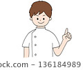 男性醫務人員指著的插圖 136184989