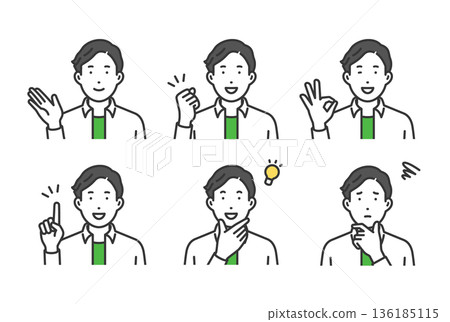 創作者男性,手勢姿勢集 創作者男性,手勢姿勢集 136185115