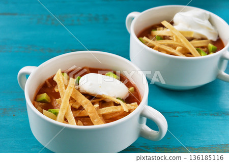 Sopa de Tortilla (Sopa Azteca)(墨西哥菜) Sopa de Tortilla (Sopa Azteca)(墨西哥菜) 136185116