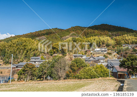 Mountain village scenery in Asuka Village, Nara Prefecture 136185139