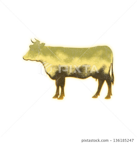 Golden Cow with Alpha Channel Golden Cow with Alpha Channel 136185247