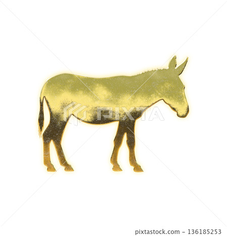 Golden donkey with alpha channel 136185253